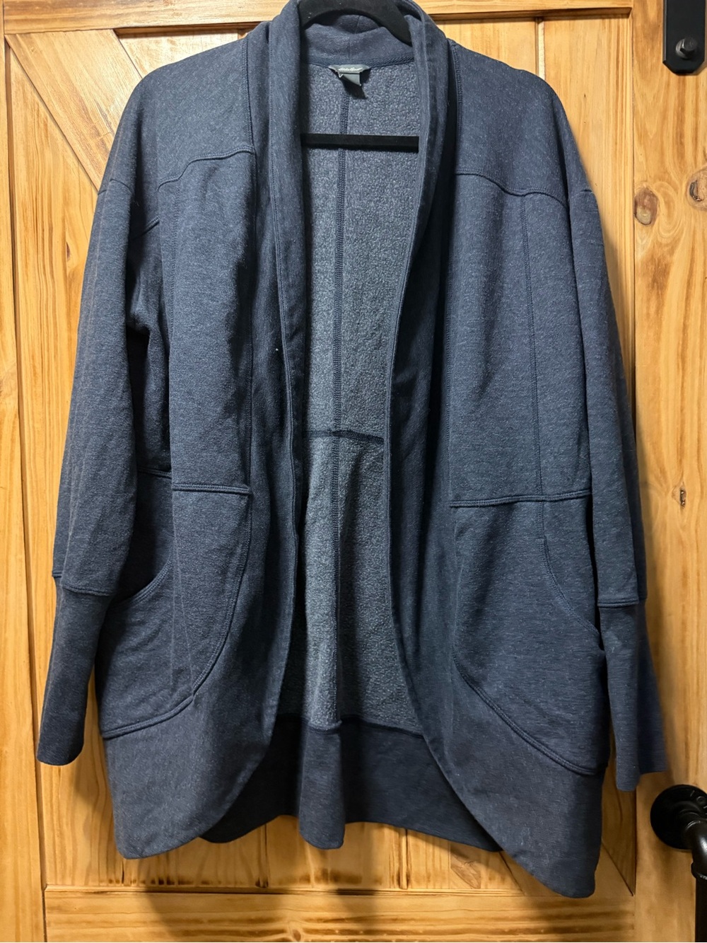 Eddie Bauer Open-Front navy blue Draped Cardigan Jacket